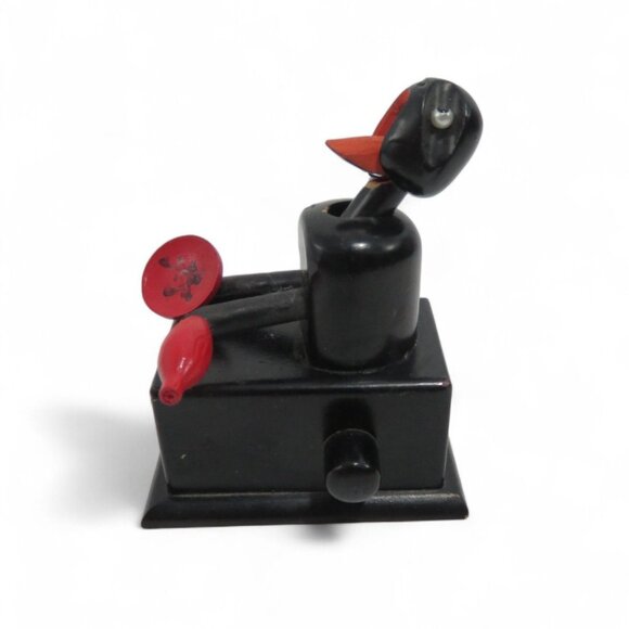 Rare Japanese KOBE Sake Drinker DOLL Articulated Wooden Figurine Vintage 4" - Picture 5 of 10